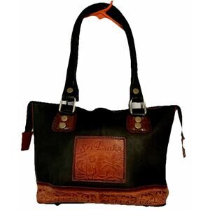 SRI LANKA Women’s Shoulder Bag Purse High Quality Elephant Tropical Grunge Zip